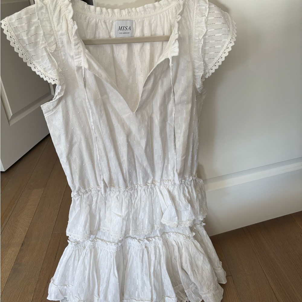 Misa Los Angeles White Tiered Dress